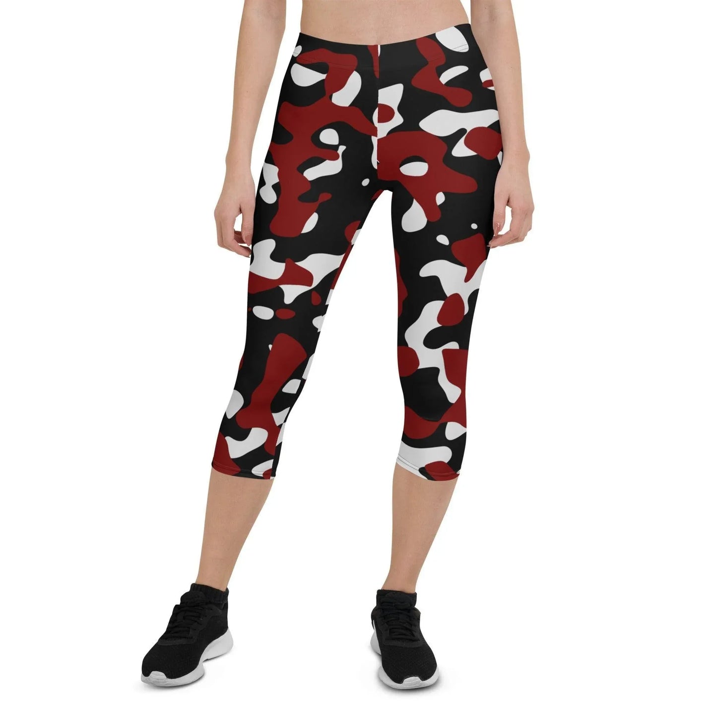 schwarz-rot-weiss-camouflage-damen-capri-leggings-capri-leggings-jlr-design-2 - JLR Design