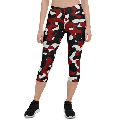 schwarz-rot-weiss-camouflage-damen-capri-leggings-capri-leggings-jlr-design-2 - JLR Design