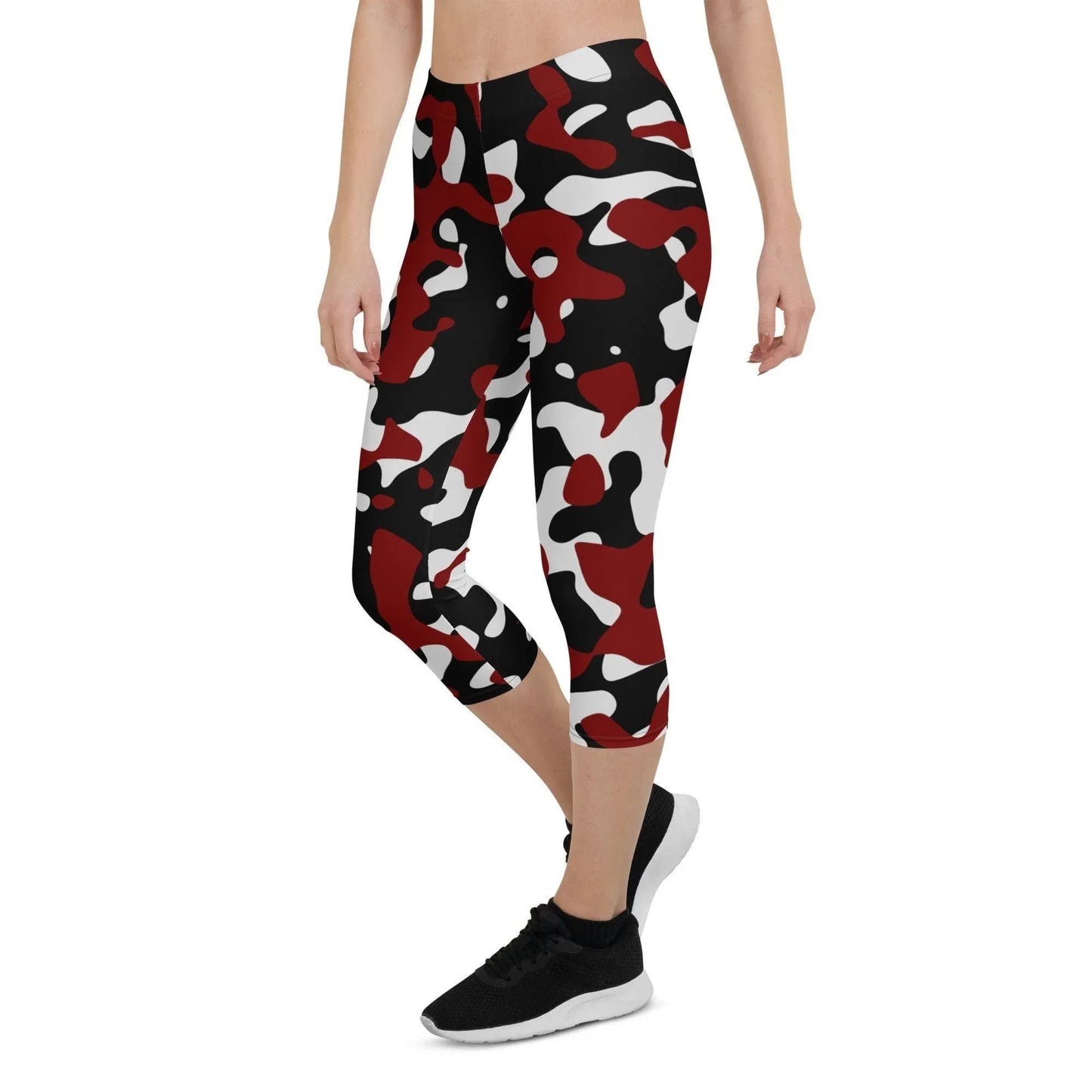 schwarz-rot-weiss-camouflage-damen-capri-leggings-capri-leggings-jlr-design-5 - JLR Design