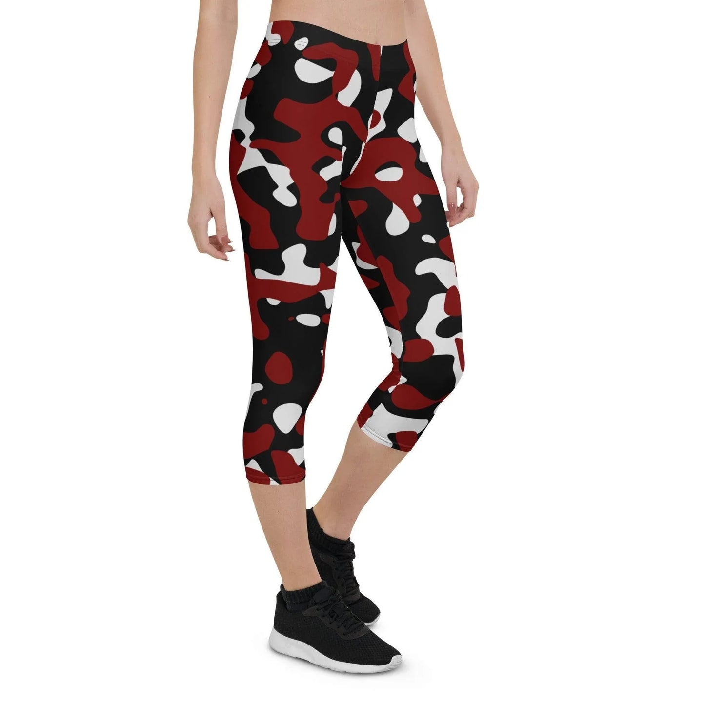 schwarz-rot-weiss-camouflage-damen-capri-leggings-capri-leggings-jlr-design-6 - JLR Design