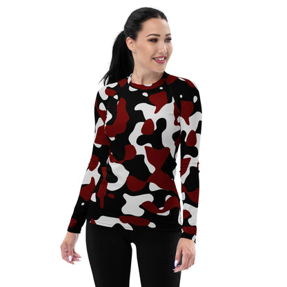 schwarz-rot-weiss-camouflage-damen-rash-guard-rash-guard-jlr-design-1 - JLR Design