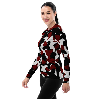 schwarz-rot-weiss-camouflage-damen-rash-guard-rash-guard-jlr-design-3 - JLR Design
