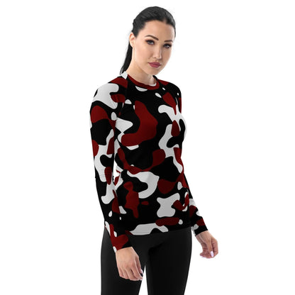 schwarz-rot-weiss-camouflage-damen-rash-guard-rash-guard-jlr-design-4 - JLR Design
