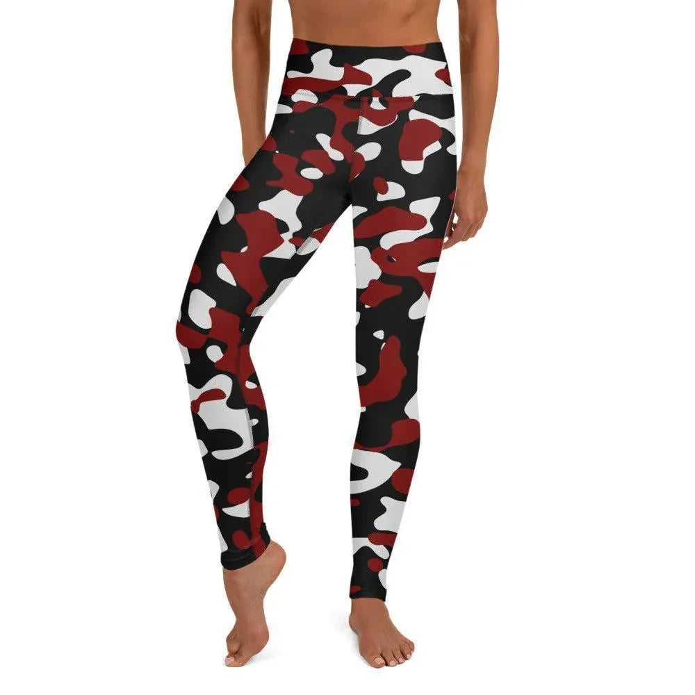 schwarz-rot-weiss-camouflage-damen-yoga-leggings-yoga-leggings-jlr-design-1 - JLR Design