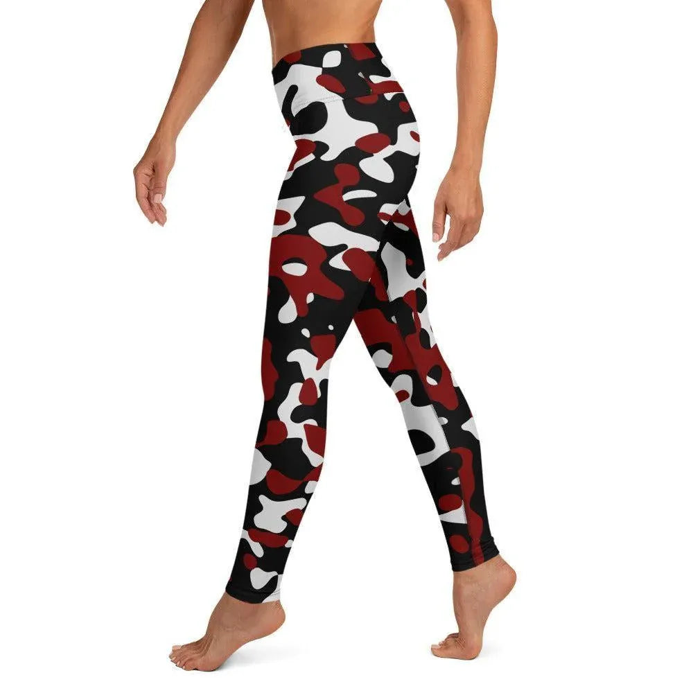 schwarz-rot-weiss-camouflage-damen-yoga-leggings-yoga-leggings-jlr-design-2 - JLR Design