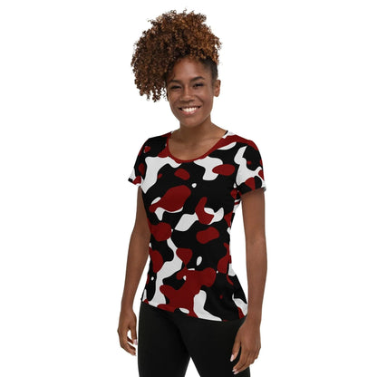 schwarz-rot-weiss-camouflage-sport-t-shirt-fur-damen-sport-t-shirt-jlr-design-4 - JLR Design