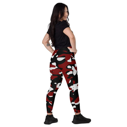 schwarz-rot-weiss-damen-v-bund-leggings-mit-taschen-v-bund-leggings-jlr-design-2 - JLR Design
