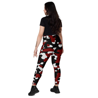 schwarz-rot-weiss-damen-v-bund-leggings-mit-taschen-v-bund-leggings-jlr-design-4 - JLR Design