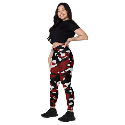 schwarz-rot-weiss-damen-v-bund-leggings-mit-taschen-v-bund-leggings-jlr-design-7 - JLR Design