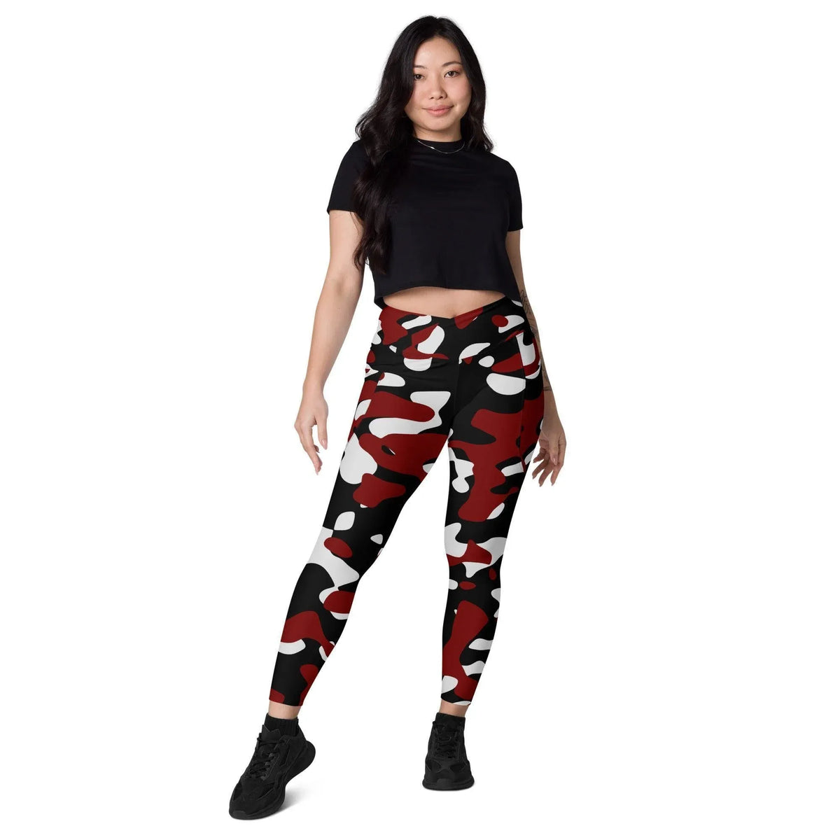schwarz-rot-weiss-damen-v-bund-leggings-mit-taschen-v-bund-leggings-jlr-design-jlr-design-de-5 - JLR Design