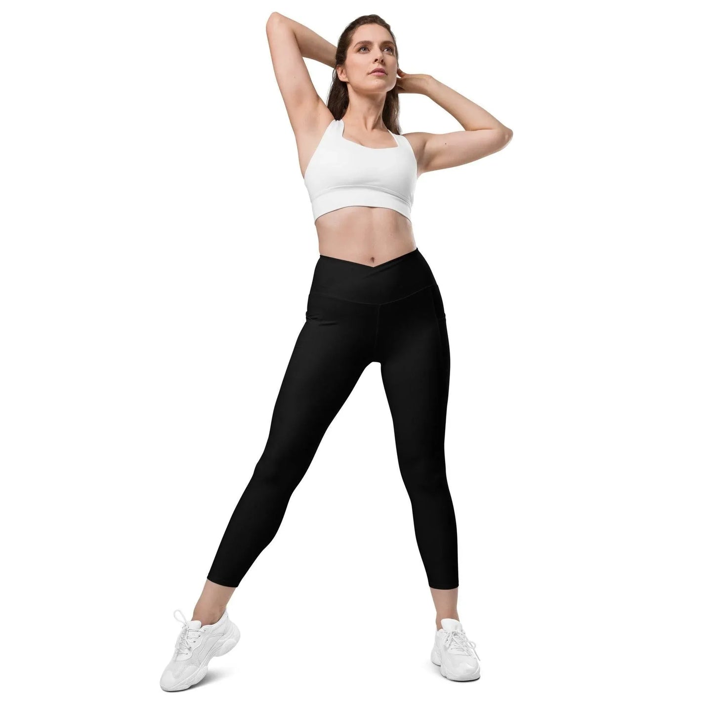schwarze-damen-v-bund-leggings-mit-taschen-v-bund-leggings-jlr-design-1 - JLR Design