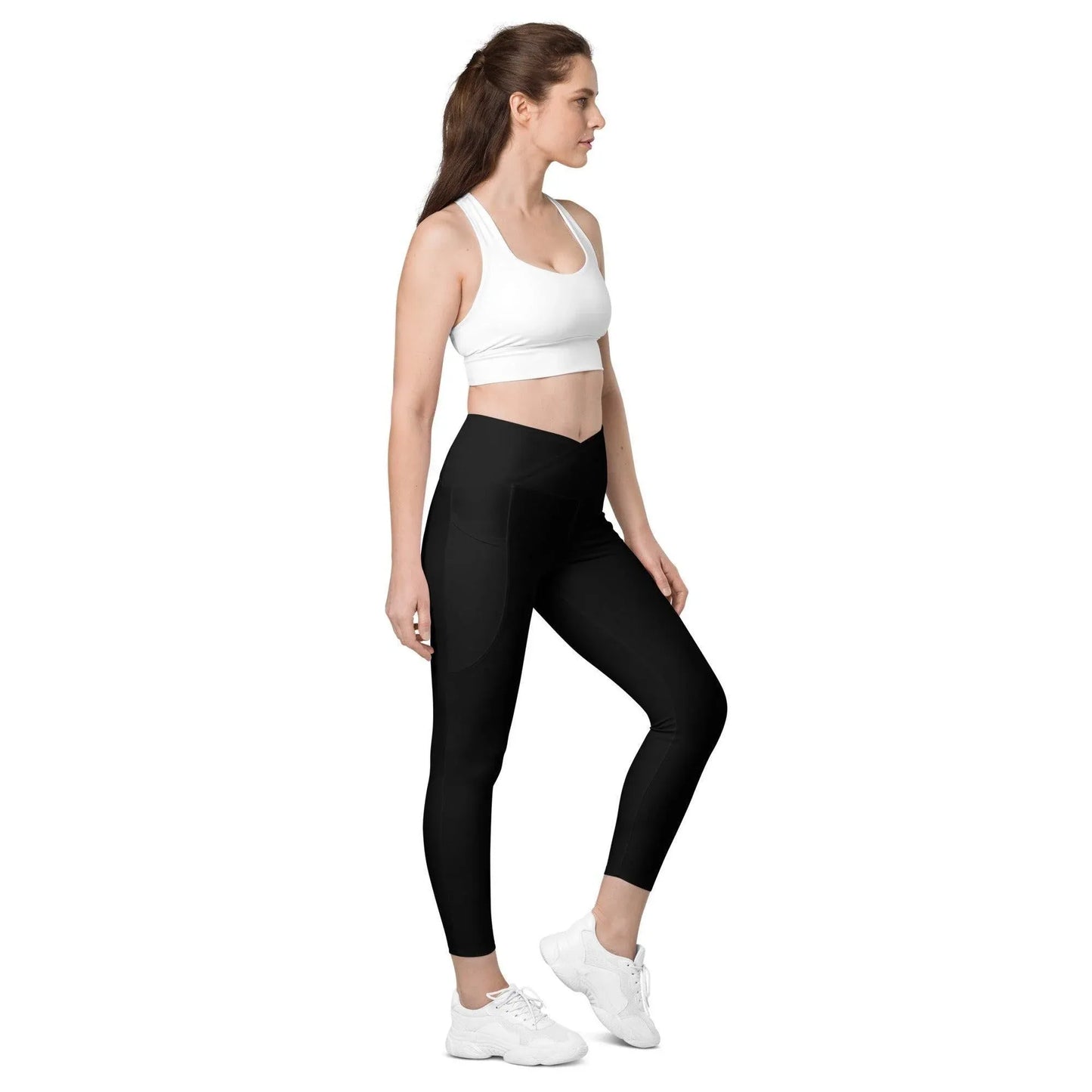 schwarze-damen-v-bund-leggings-mit-taschen-v-bund-leggings-jlr-design-2 - JLR Design