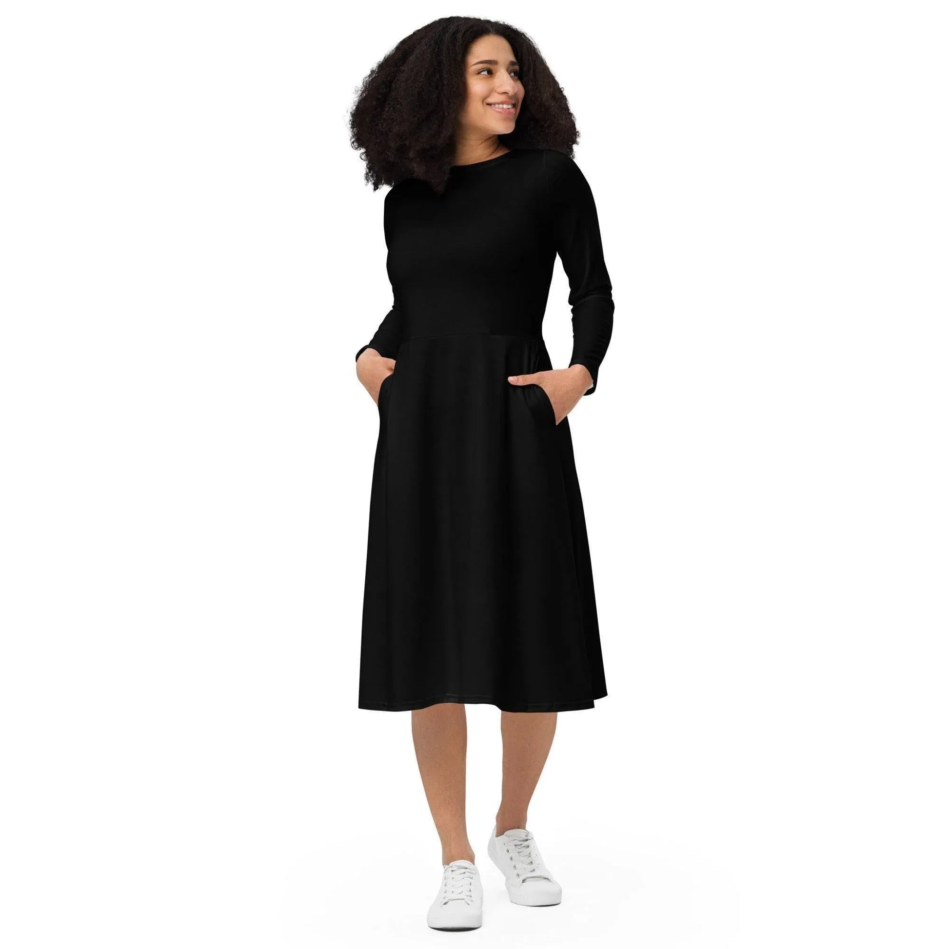 schwarzes-langarmliges-midikleid-midikleid-jlr-design-1 - JLR Design