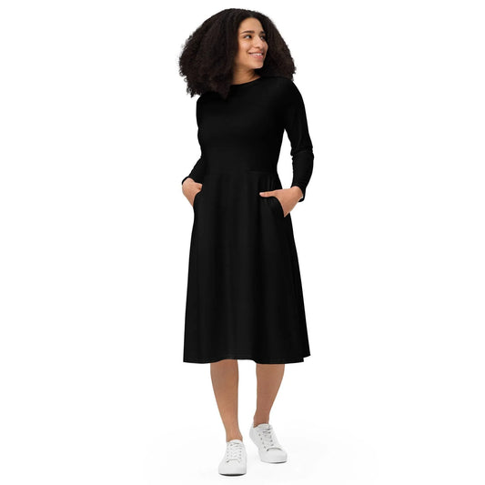 schwarzes-langarmliges-midikleid-midikleid-jlr-design-1 - JLR Design