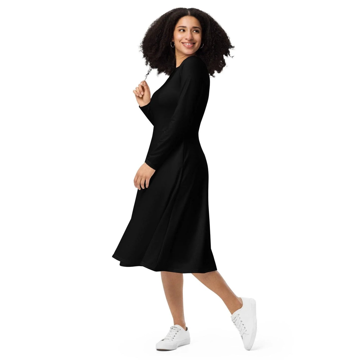 schwarzes-langarmliges-midikleid-midikleid-jlr-design-4 - JLR Design