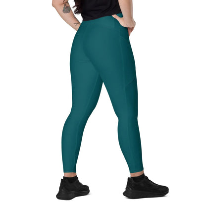 sherpa-blau-damen-v-bund-leggings-mit-taschen-v-bund-leggings-jlr-design-2 - JLR Design