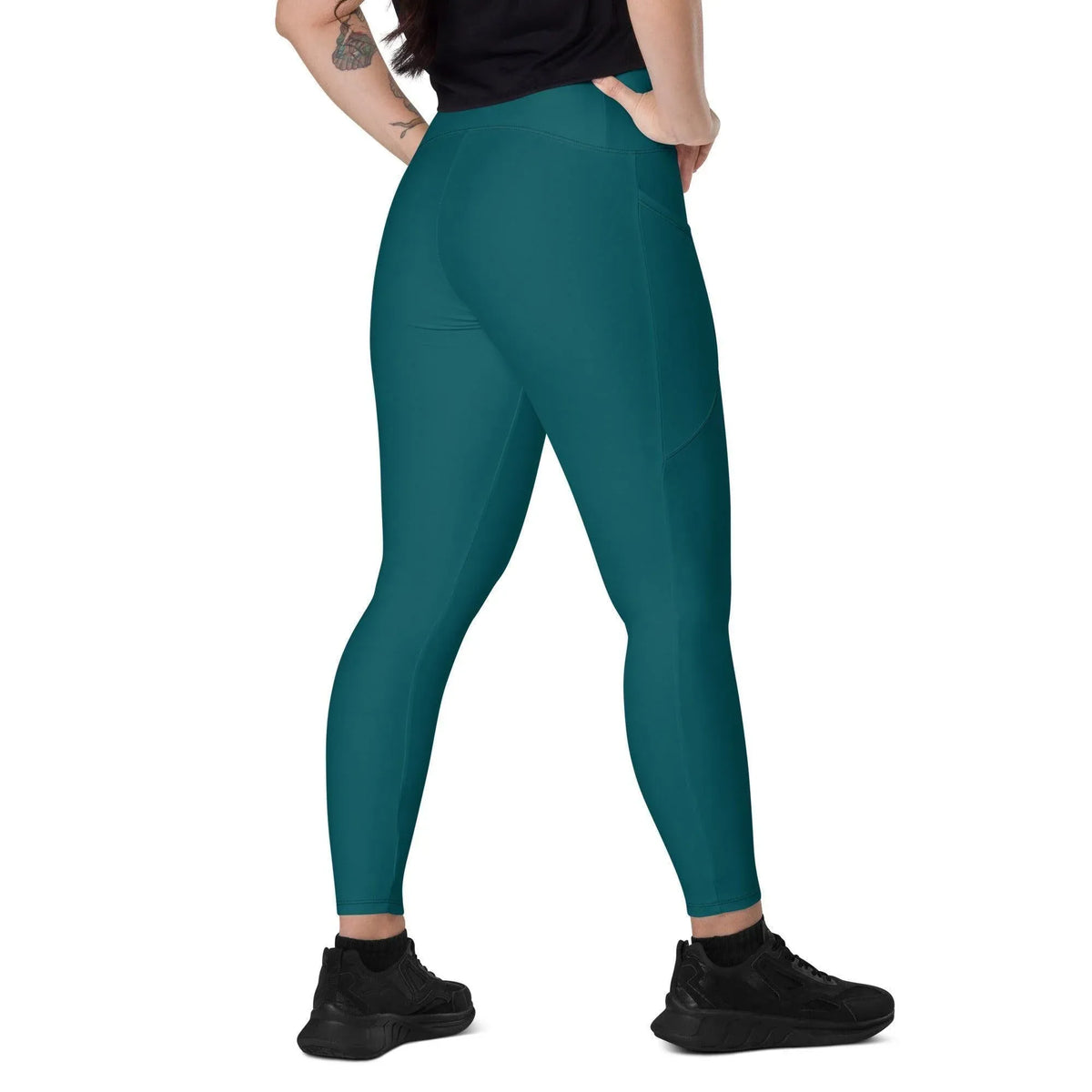 sherpa-blau-damen-v-bund-leggings-mit-taschen-v-bund-leggings-jlr-design-jlr-design-de-2 - JLR Design
