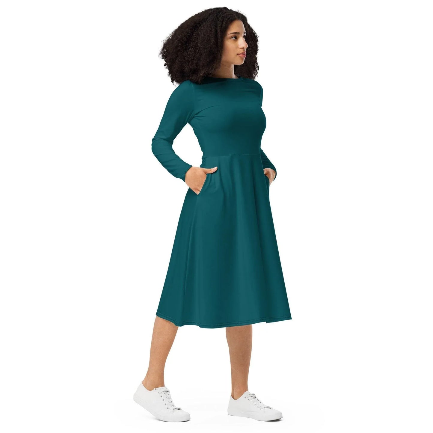 sherpa-blaues-langarmliges-midikleid-midikleid-jlr-design-5 - JLR Design
