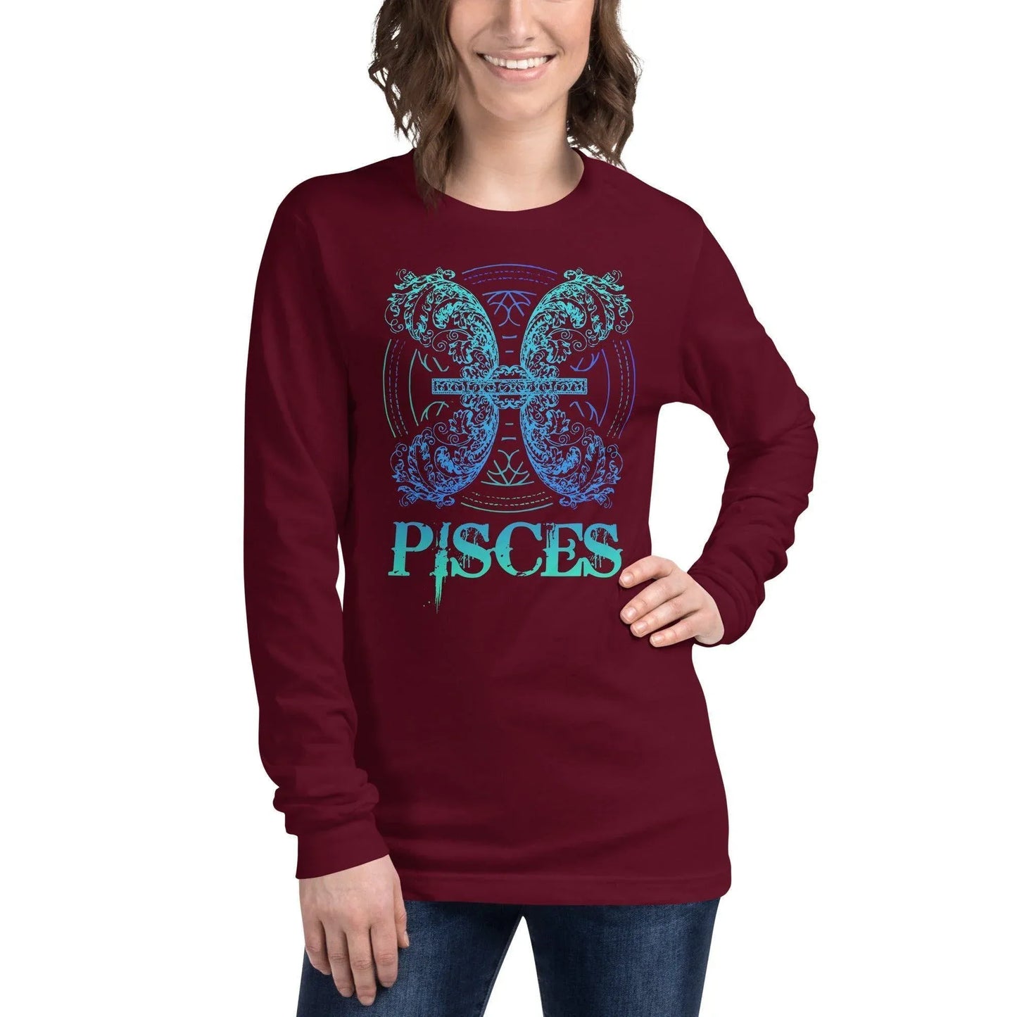 sternzeichen-fische-langarmshirt-langarmshirt-jlr-design-12 - JLR Design
