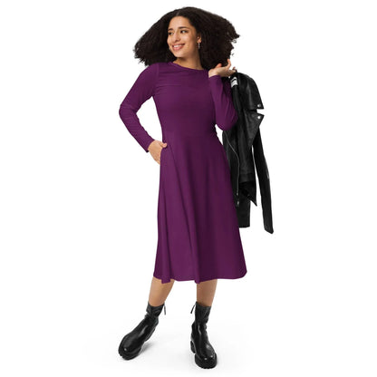 tyrian-purple-langarmliges-midikleid-midikleid-jlr-design-1 - JLR Design
