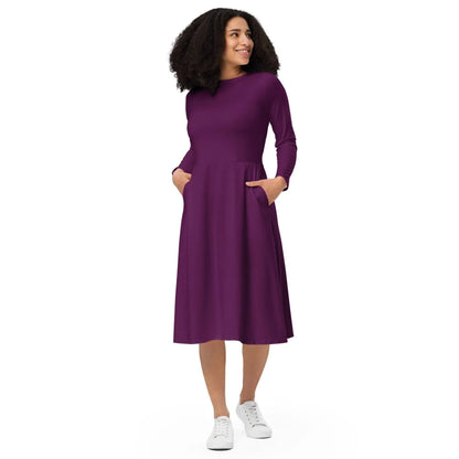tyrian-purple-langarmliges-midikleid-midikleid-jlr-design-2 - JLR Design