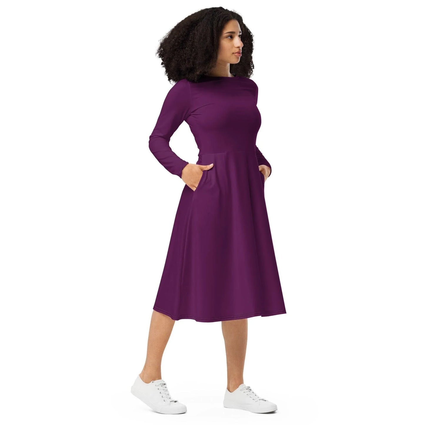 tyrian-purple-langarmliges-midikleid-midikleid-jlr-design-4 - JLR Design