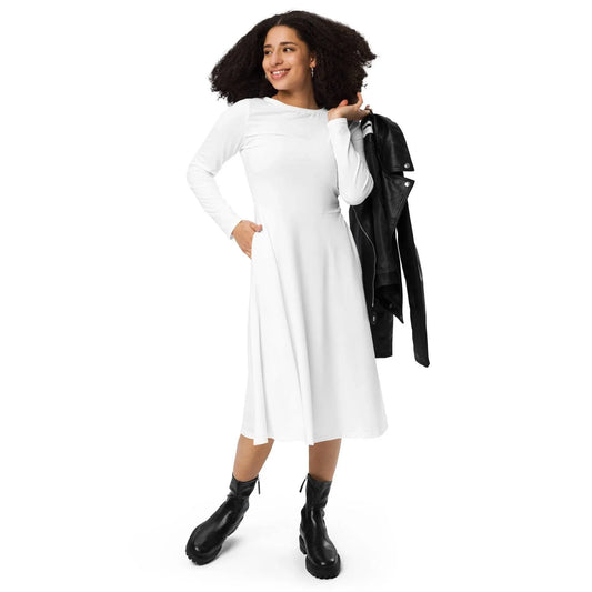 weisses-langarmliges-midikleid-midikleid-jlr-design-1 - JLR Design