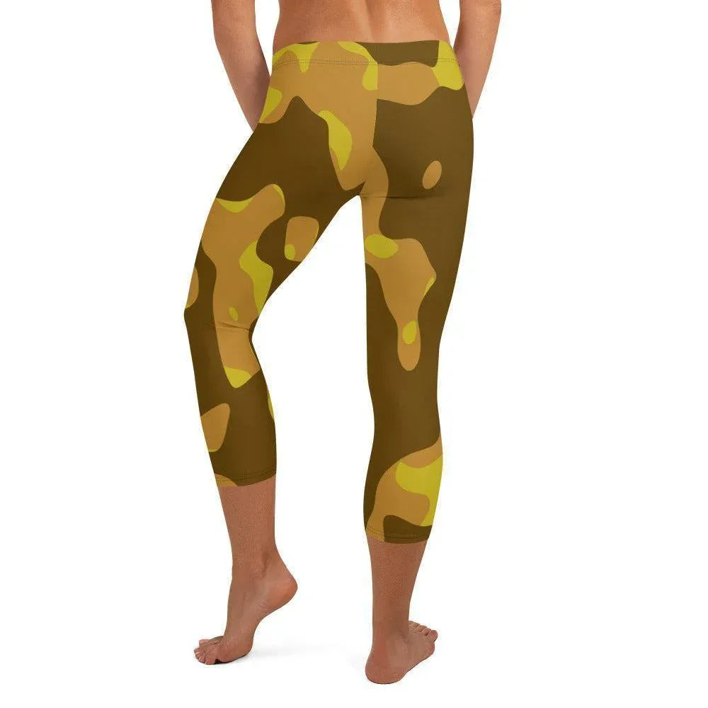 yellow-camouflage-damen-capri-leggings-capri-leggings-jlr-design-1 - JLR Design