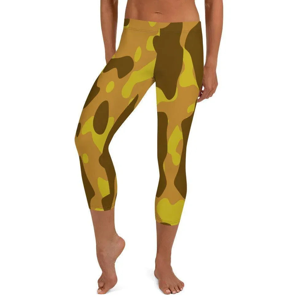 yellow-camouflage-damen-capri-leggings-capri-leggings-jlr-design-2 - JLR Design