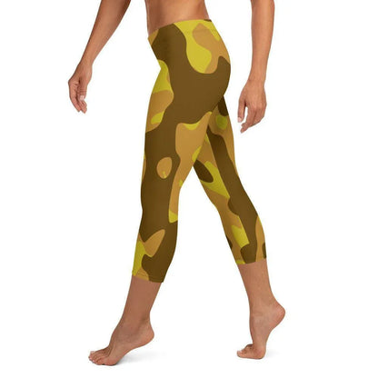 yellow-camouflage-damen-capri-leggings-capri-leggings-jlr-design-3 - JLR Design