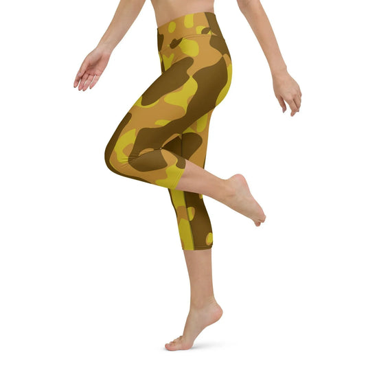 yellow-camouflage-damen-yoga-capri-leggings-yoga-capri-leggings-jlr-design-1 - JLR Design