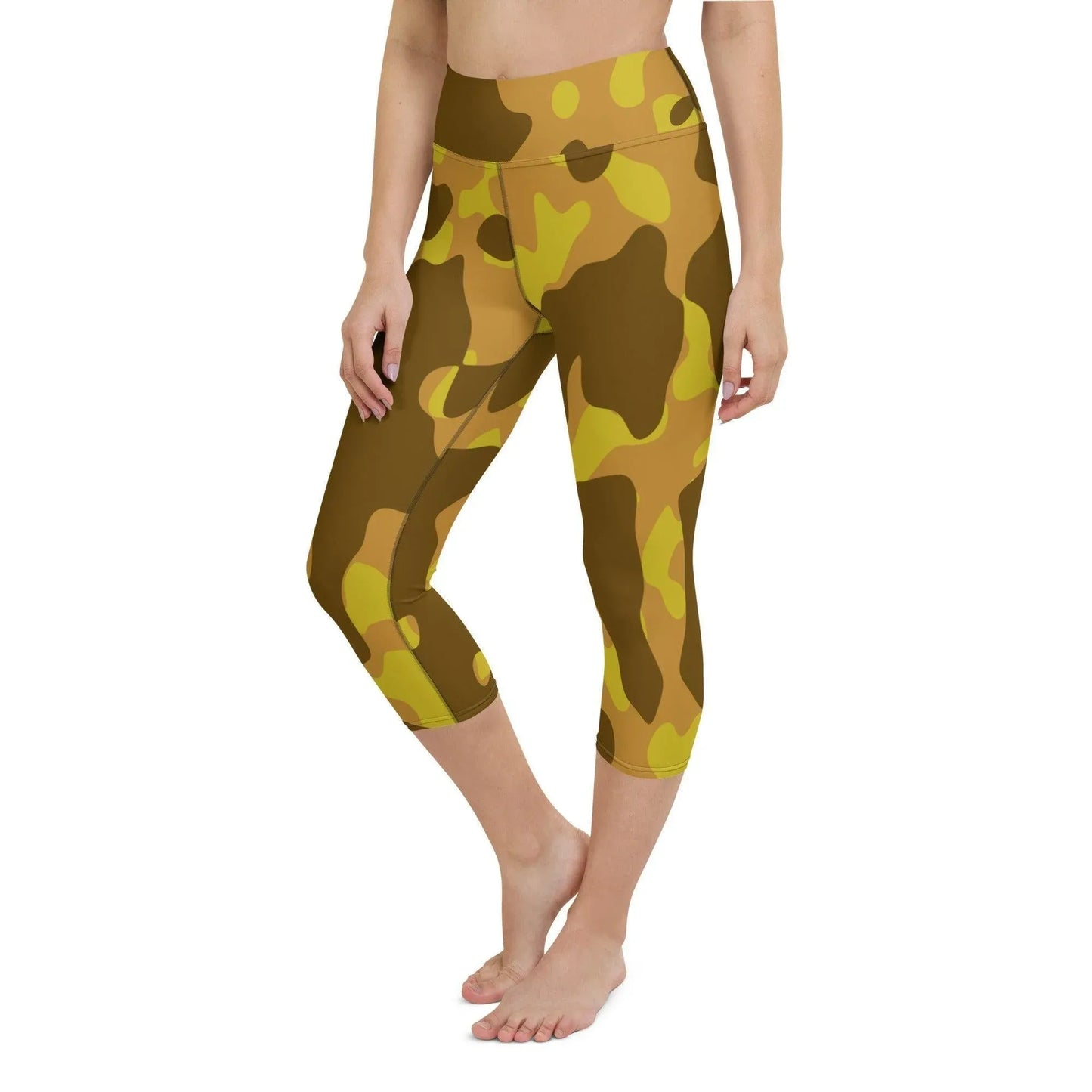 yellow-camouflage-damen-yoga-capri-leggings-yoga-capri-leggings-jlr-design-3 - JLR Design