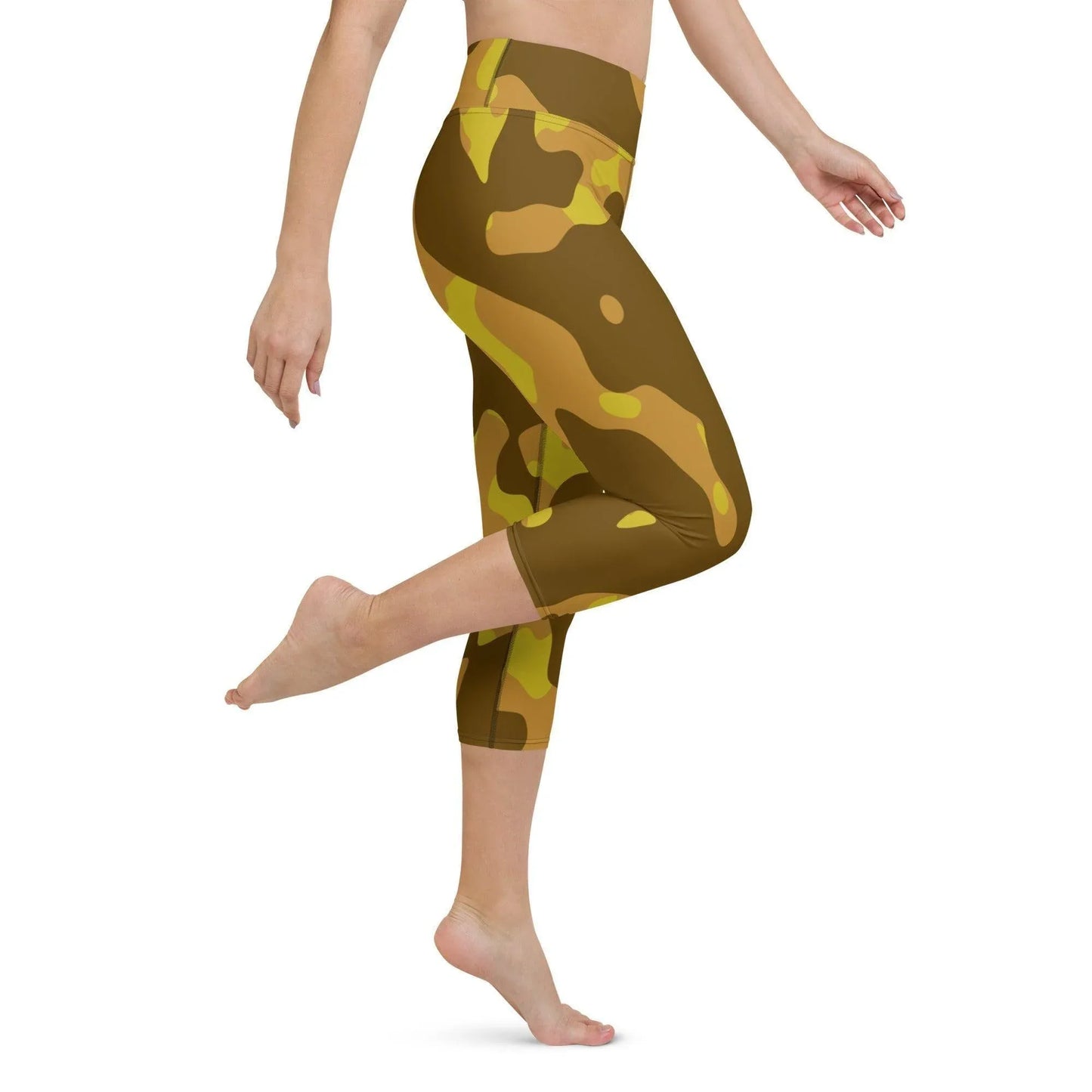 yellow-camouflage-damen-yoga-capri-leggings-yoga-capri-leggings-jlr-design-4 - JLR Design