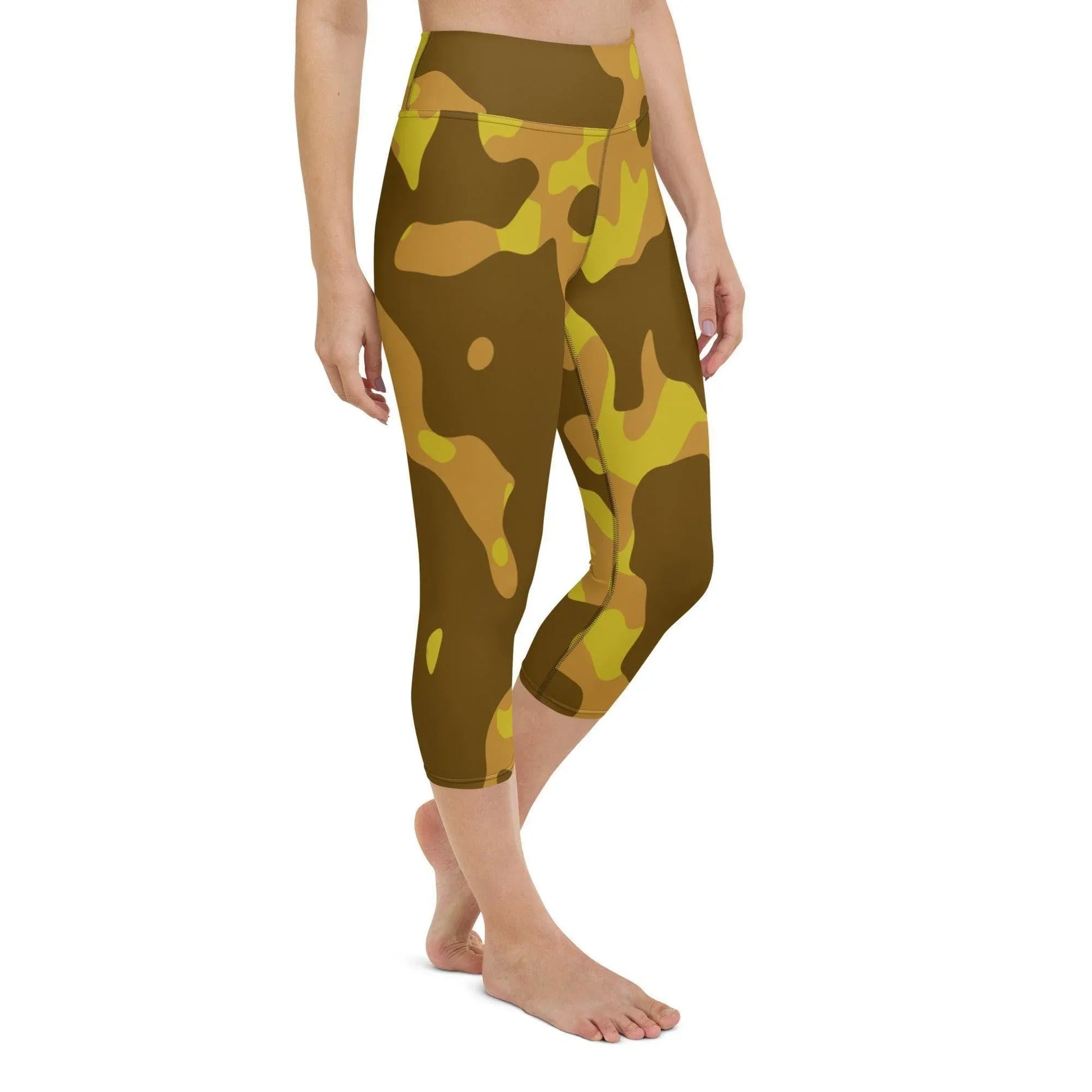 yellow-camouflage-damen-yoga-capri-leggings-yoga-capri-leggings-jlr-design-5 - JLR Design