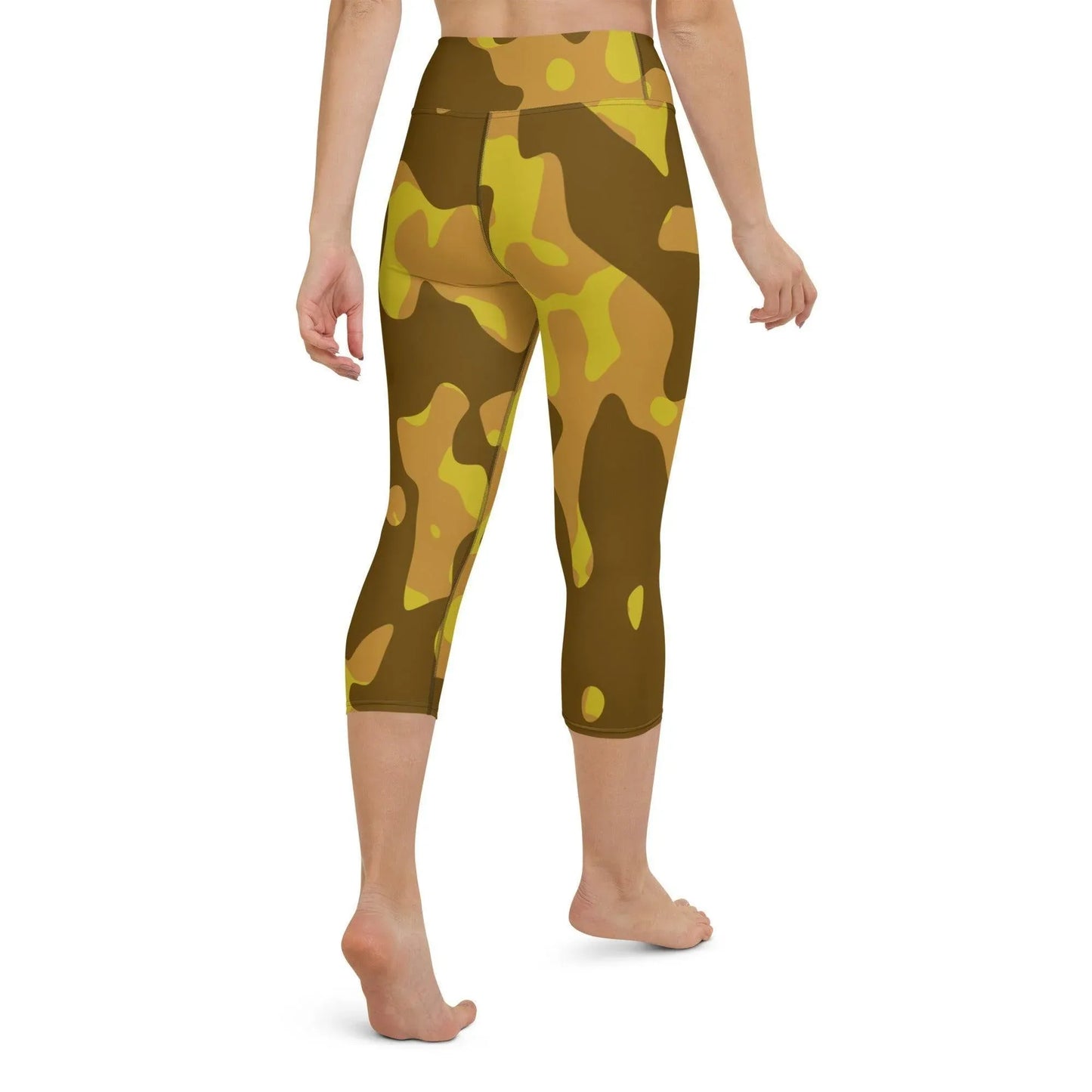 yellow-camouflage-damen-yoga-capri-leggings-yoga-capri-leggings-jlr-design-6 - JLR Design