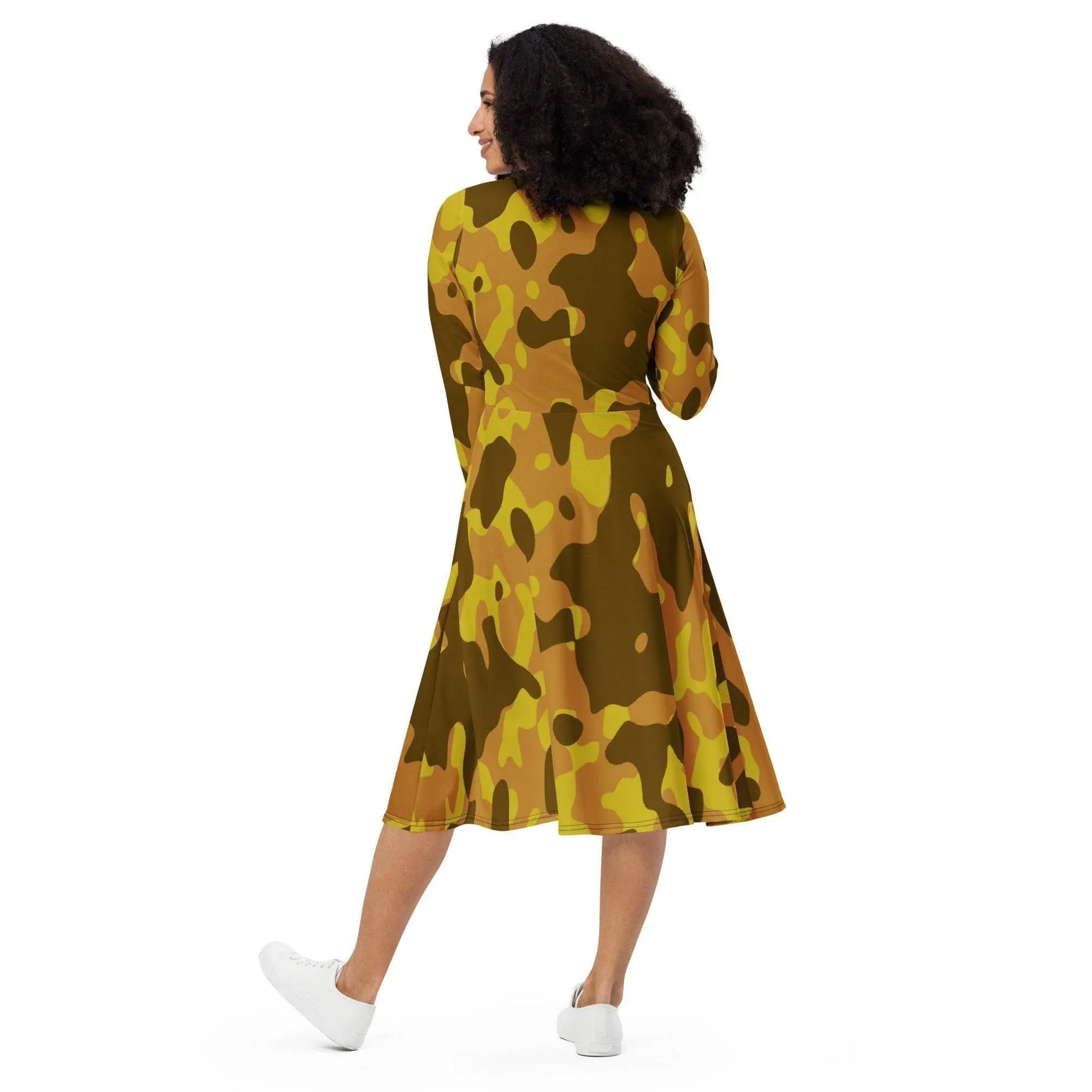 yellow-camouflage-langarmliges-midikleid-midikleid-jlr-design-4 - JLR Design